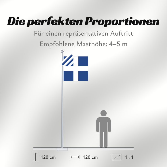 Proportionen der Flagge: Naval rank flag of the Prime Minister of Greece