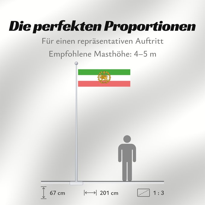 Proportionen der Flagge: Naval Ensign of Iran 1907-1933