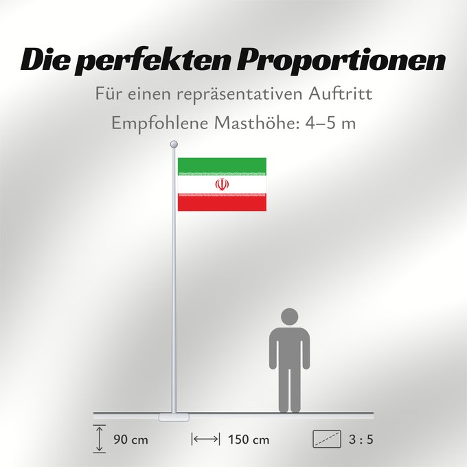 Proportionen der Flagge: Iran	Irán