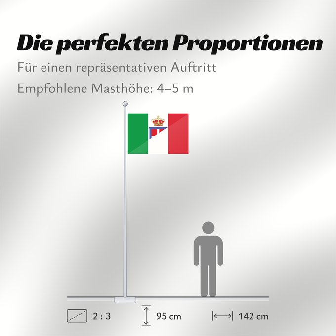 Proportionen der Flagge: Italy flags fusion It is easy to put a border around this flag image