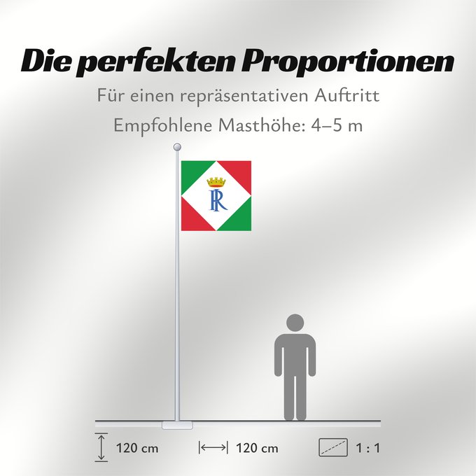 Proportionen der Flagge: Standard of Former Presidents of Italy	Standard of former presidents of the Republic of Italy	Étendard des anciens présidents de l'Italie	Estandarte de los expresidentes de Italia	Standarte ehemaliger Präsidenten Italiens	Stendardo ed insegna distintiva d