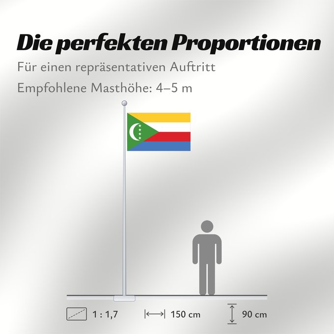 Proportionen der Flagge: Comoros Comores Comoras Komoren Comore