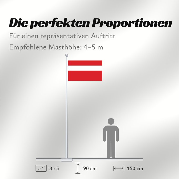 Proportionen der Flagge: Vaduz	Lying form of the flag of Balzers
