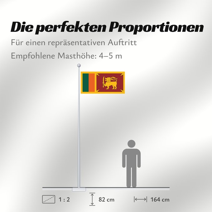 Proportionen der Flagge: Ceylon 1951-1972
