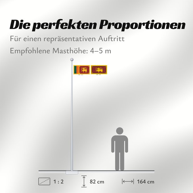 Proportionen der Flagge: Dominion of Ceylon Dominion de Ceylan Dominio de Ceilán Dominion Ceylon Dominion di Ceylon