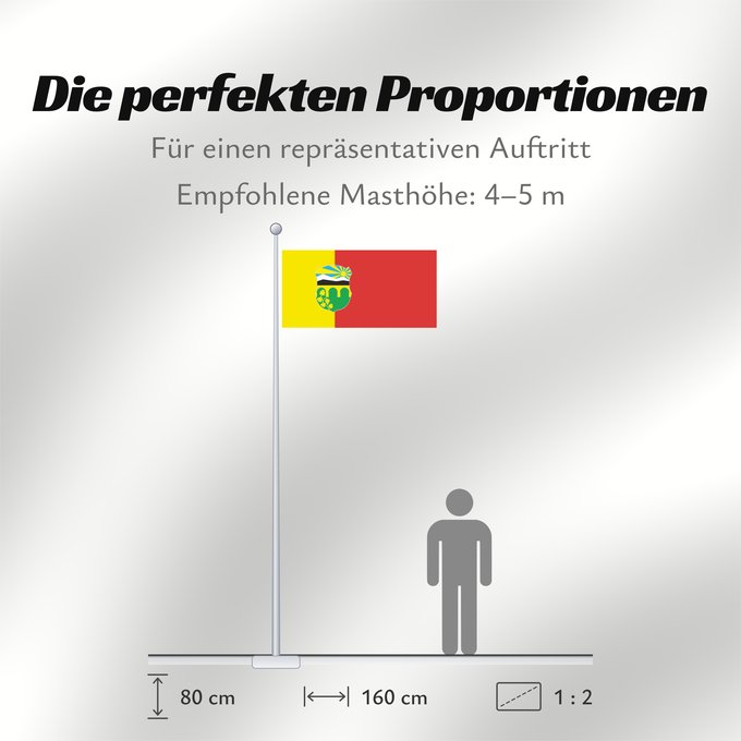 Proportionen der Flagge: Butel Municipality, North Macedonia Butel Municipality, Macedonia Municipalité de Butel Municipio de Butel Gemeinde Butel Comune di Butel Знаме на Општина Бутел