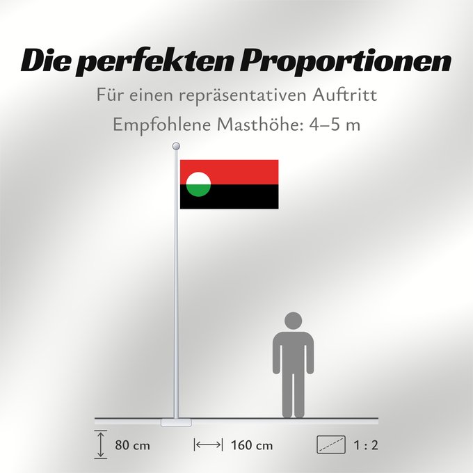 Proportionen der Flagge: Cegrane	Čegrane - the town of Čegrane	I Komunës së Çegranit