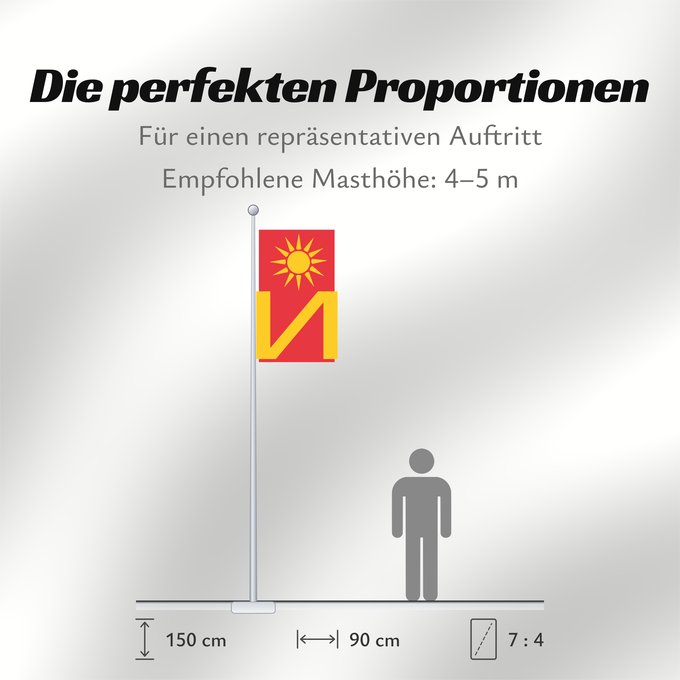 Proportionen der Flagge: Ilinden Municipality	Ilinden Municipality, Macedonia	Знаме на Општина Илинден