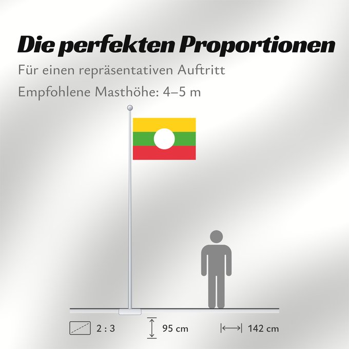Proportionen der Flagge: Shan State Estado Shan Shan-Staates