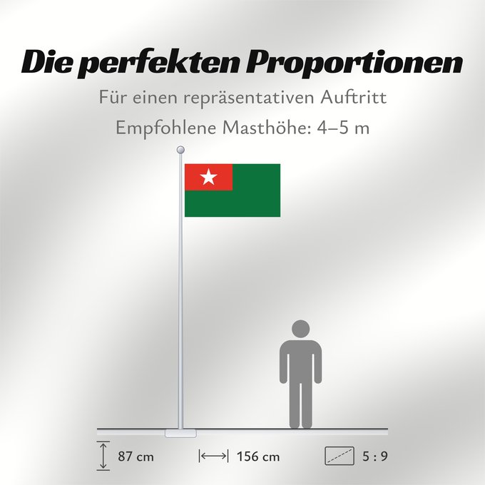 Proportionen der Flagge: Union Solidarity and Development Association