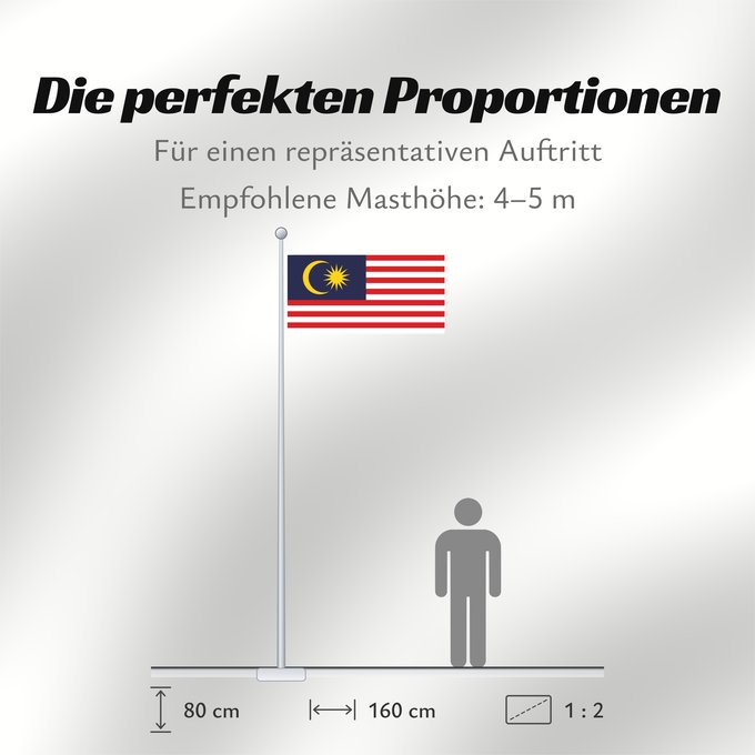 Proportionen der Flagge: Malaysia Malaysia – Jalur Gemilang Stripes of Glory Malaisie Malasia Watawat ng Malaysia علم ماليزيا Malaysia / بنديرا مليسيا Malajzio Malaisia lipp Mâ-lòi-sî-â koet-khì 馬来西亜の国旗 ទង់ជាតិម៉ាឡេស៊ី Malaysi ທຸງຊາດມາເລເຊຍ 馬來西亞之國旗 Malaysia – Jalur Gemilang / بن