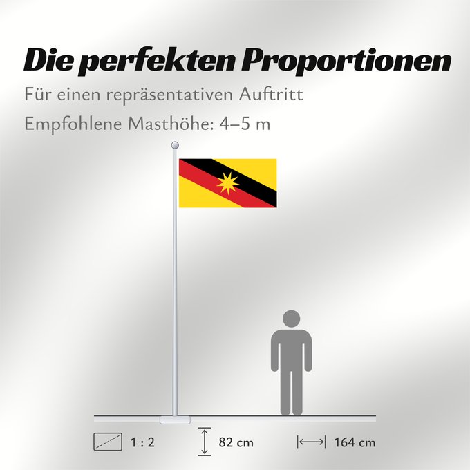 Proportionen der Flagge: Sarawak Malaysian state of Sarawak Sarawak