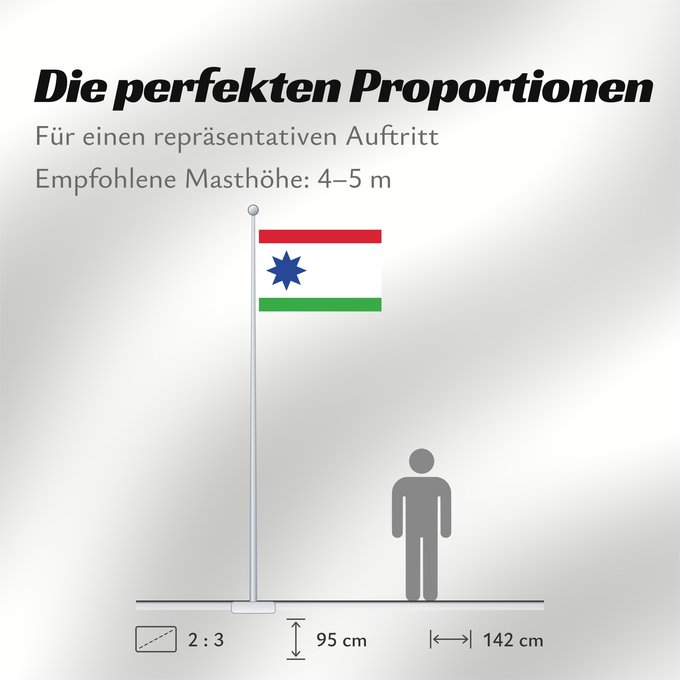 Proportionen der Flagge: Achtkarspelen	Dutch municipality of Achtkarspelen, Friesland