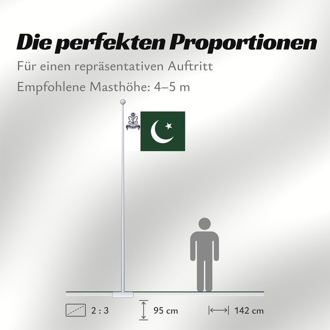 Proportionen der Flagge: Naval Standard of Pakistan