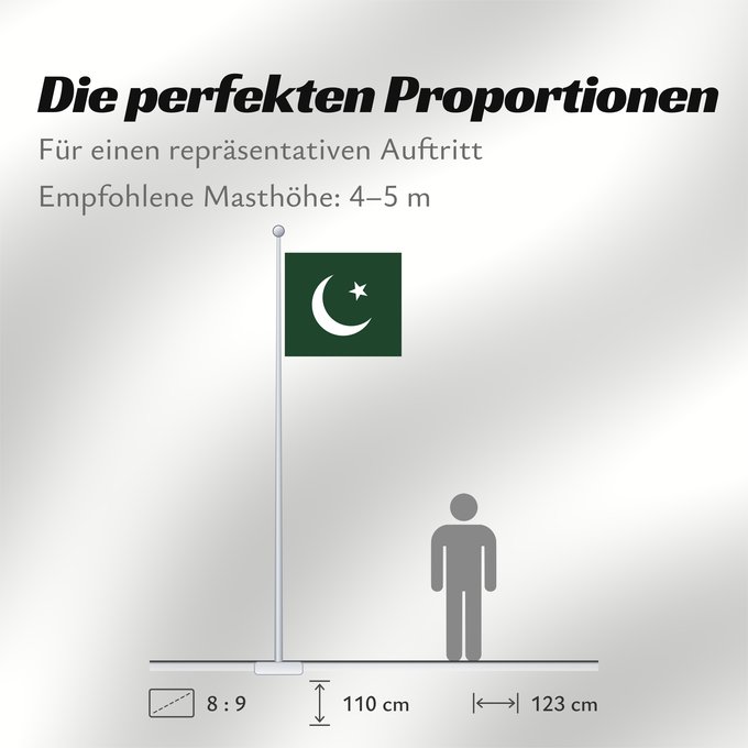 Proportionen der Flagge: Pakistan Muslim League	Pakistan Muslim League. Created using Inkscape	Ligue musulmane du Pakistan	Liga Musulmana de Pakistán	Lega Musulmana del Pakistan