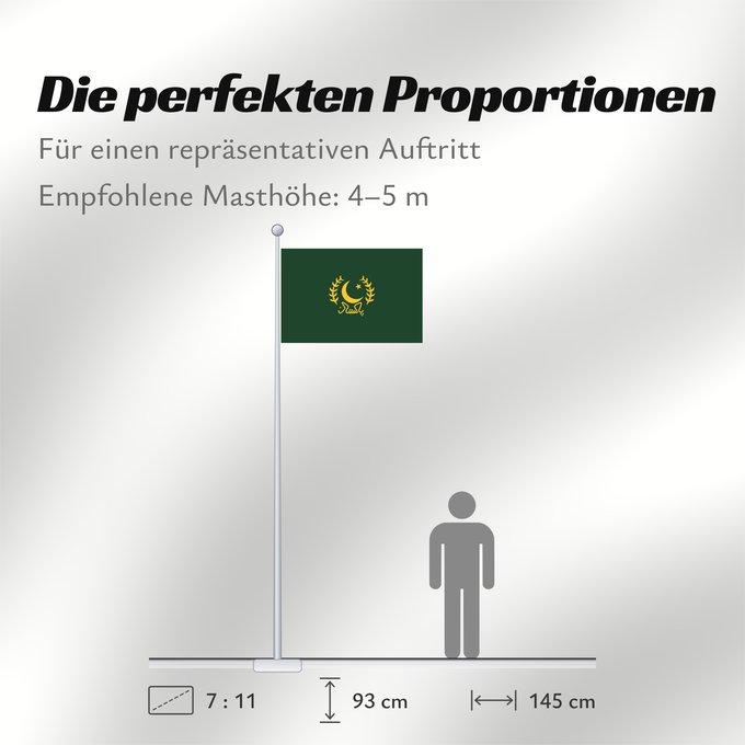Proportionen der Flagge: Presidential Standard of Pakistan 1974-1998 President of Pakistan 1974-1998