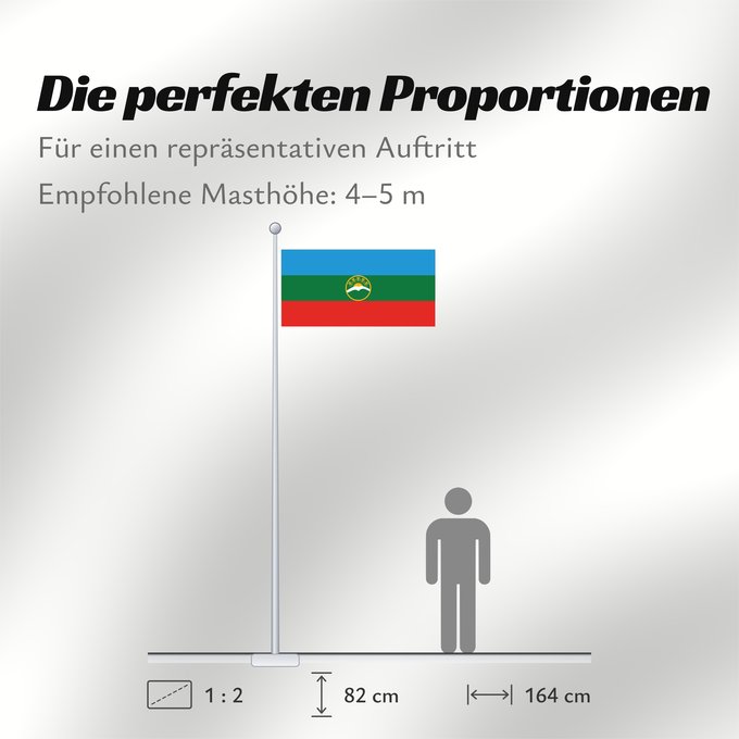 Proportionen der Flagge: Karachay-Cherkessia	Karachay-Cherkess Republic	 Karatchaïévo-Tcherkessie	Karatschai-Tscherkessien	Karachay-Circassia