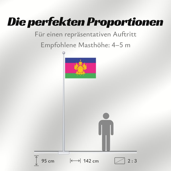 Proportionen der Flagge: Krasnodar Krai	Krasnodar Krai 	Kraï de Krasnodar	Krai de Krasnodar	Krasnodar krai	Kraj di Krasnodar