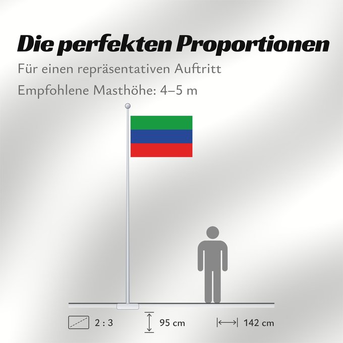 Proportionen der Flagge: Dagestan Daghestan Daguestán Флаг Дагестана