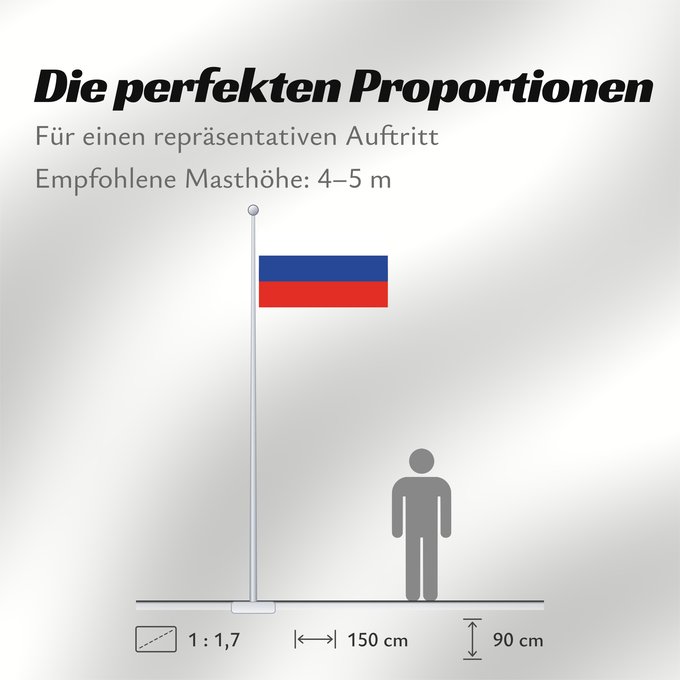 Proportionen der Flagge: Russia	Russian Federation	Russie	Rusia	Russische Föderation
