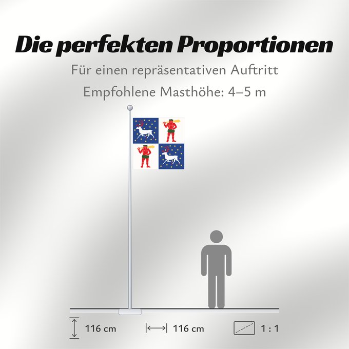 Proportionen der Flagge: Norrbottens län vapenflagga	Norrbotten County in Sweden	Norrbotten	Norrbottens läns vapenflagga