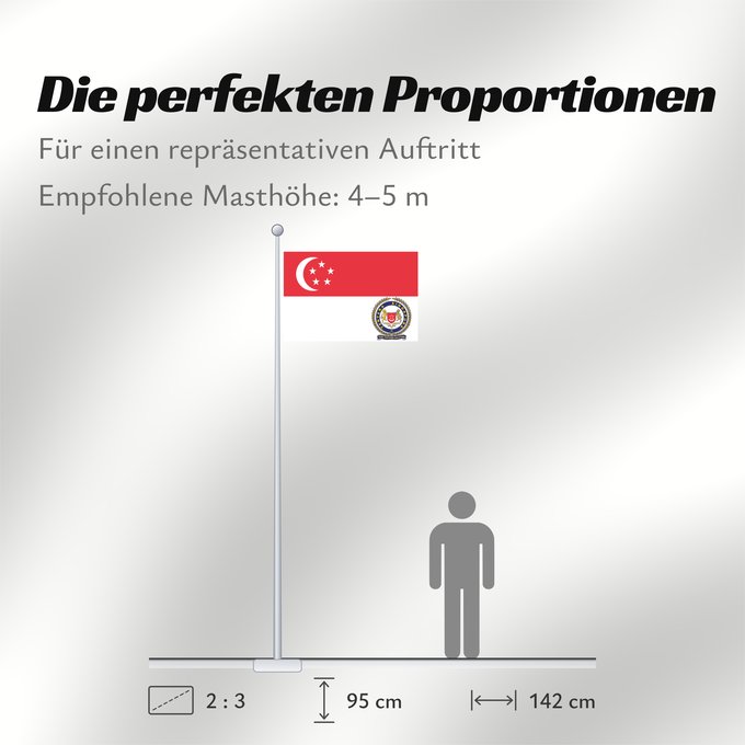 Proportionen der Flagge: Singapore Armed Forces