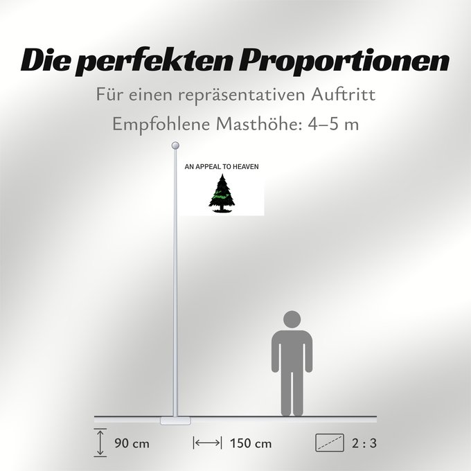 Proportionen der Flagge: An Appeal to Heaven	An Appeal to Heaven Flag  also called the Pine Tree Flag