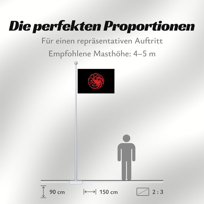 Proportionen der Flagge: House Targaryen of Dragonstone House Targaryen of Dragonstone A Song of Ice and Fire; Game of Thrones