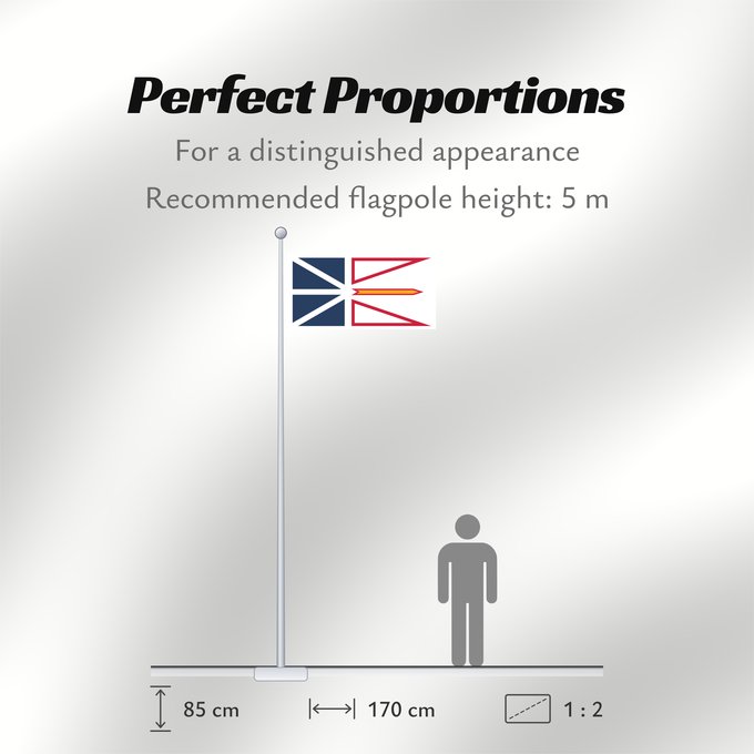 Flag Proportions: Newfoundland and Labrador	Terre-Neuve-et-Labrador	Terranova y Labrador	Neufundland und Labrador	Terranova	Banniel Douar-Nevez ha Labrador