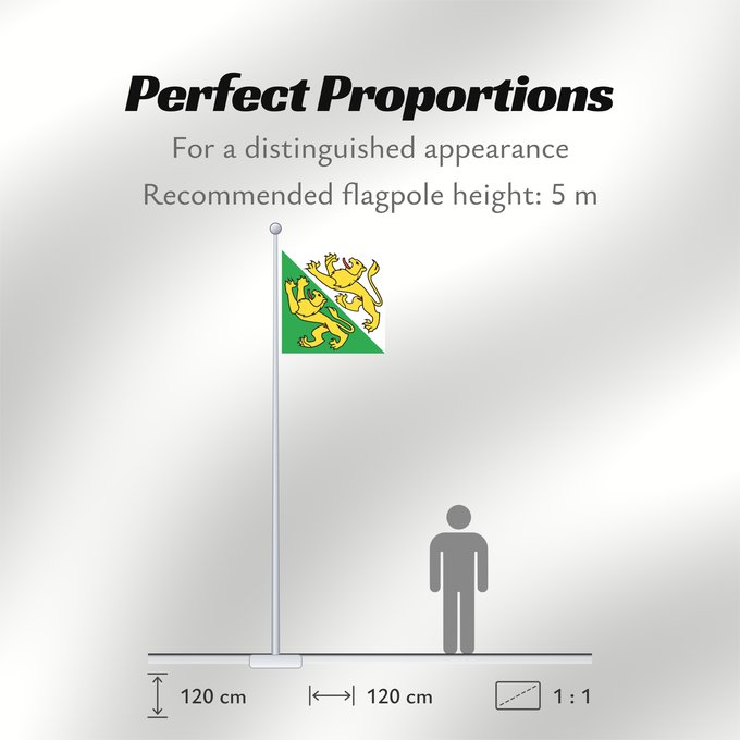 Flag Proportions: Canton of Thurgau Thurgau canton de Thurgovie cantón de Turgovia Canton of Thurgau in Switzerland
