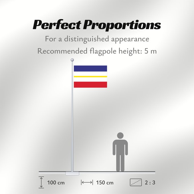 Flag Proportions: Mecklenburg-Western Pomerania Mecklenburg-Vorpommern Mecklembourg-Poméranie-Occidentale Mecklemburgo-Pomerania Occidental Meclemburgo-Pomerania Anteriore