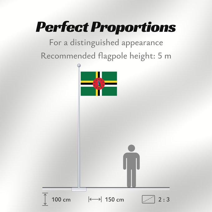Flag Proportions: Dominica Dominique Dominica lipp Dominican ドミニカ国の国旗 Флаг Доминики Dominike Dominicas