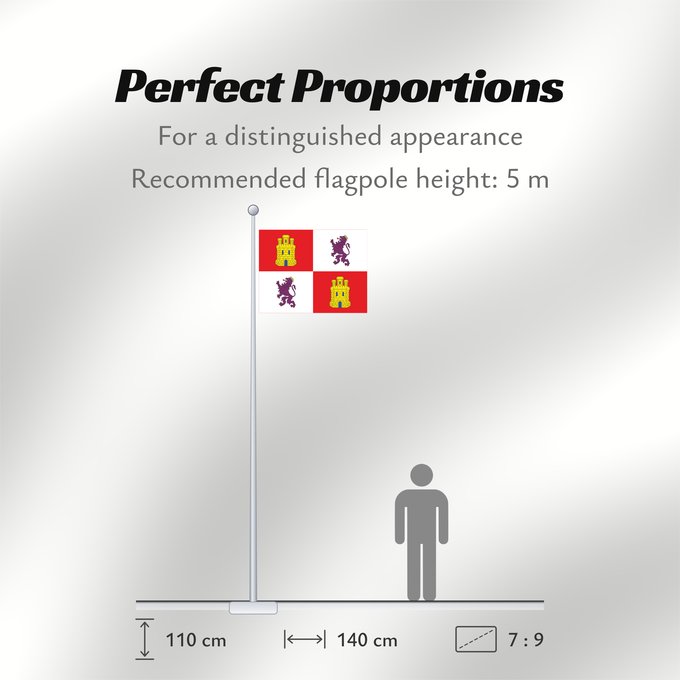 Flag Proportions: Castile and León Autonomous community of Castile and León Castille-et-León Comunidad autónoma de Castilla y León Kastilien und León Castiglia e León