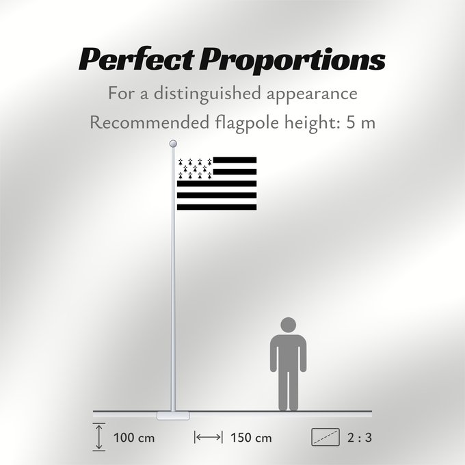 Flag Proportions: Brittany The Gwenn-ha-du, flag of Brittany Le Gwenn-ha-du, drapeau de la Bretagne Spaniel Bretón Bretagna Ar Gwenn-ha-du, banniel Breizh