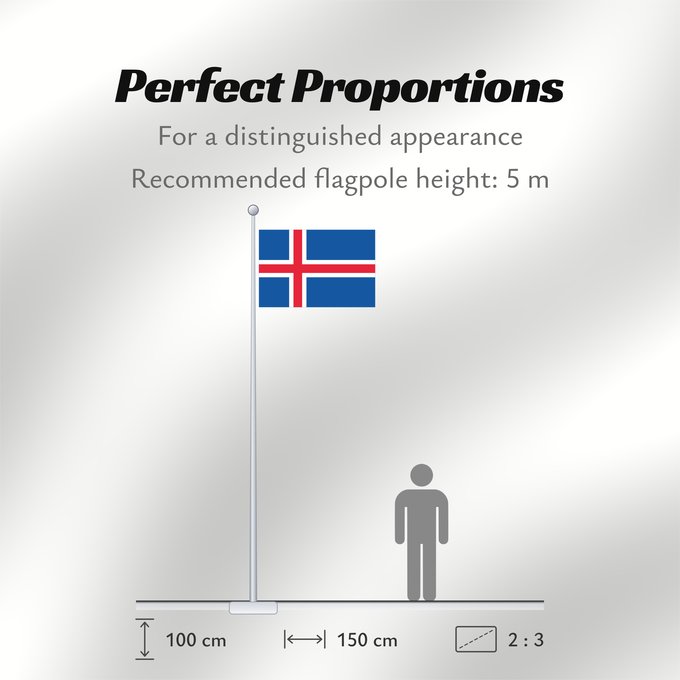 Flag Proportions: Iceland L Islande Islandia Island Islanda IJsland Islandii Сцяг Ісландыі আইসল্যান্ডের পতাকা Banniel Island Gwlad yr Iâ Islands Islando Islandi lipp Íslands Izland Íslenski fáninn Islandiae Islands flagg Det islandske flagget Þjóðfáni Íslands Флаг Исландии