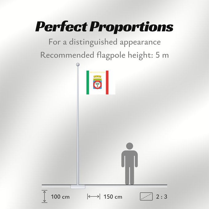 Flag Proportions: Apulia Apulia or Puglia région des Pouilles Apulia o Pulla Apulien Puglia