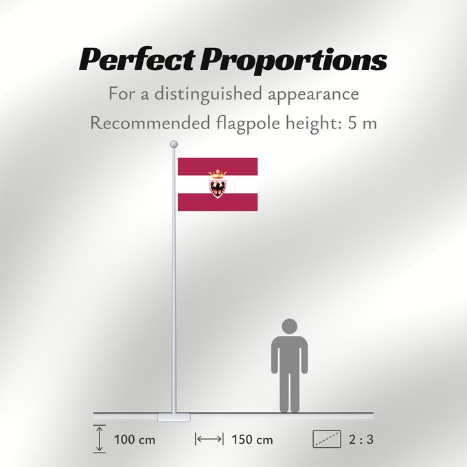 Flag Proportions: Trento Province Autonomous Province of Trento - Trentino Province Autonome de Trente - Trentin Provincia Autónoma de Trento - Trentino Autonomen Provinz Trient - Trentino/Welschtirol Provincia Autonoma di Trento - Trentino Autonome Provincie Trente - Tren