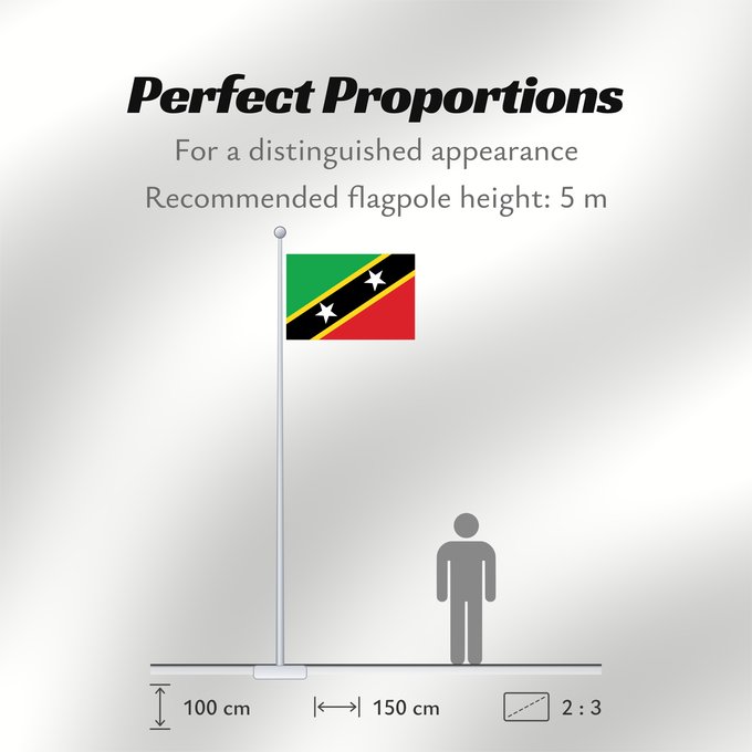Flag Proportions: Saint Kitts and Nevis Saint-Christophe-et-Niévès San Cristóbal y Nieves St. Kitts und Nevis Saint Kitts e Nevis Saint Kitts a Nevis Shan Críostóir-Nimheas Sen Kitts ha Nevis Флаг Сент-Китса и Невиса Saunt Kitts an Nevis Saint Kittsa in Nevisa