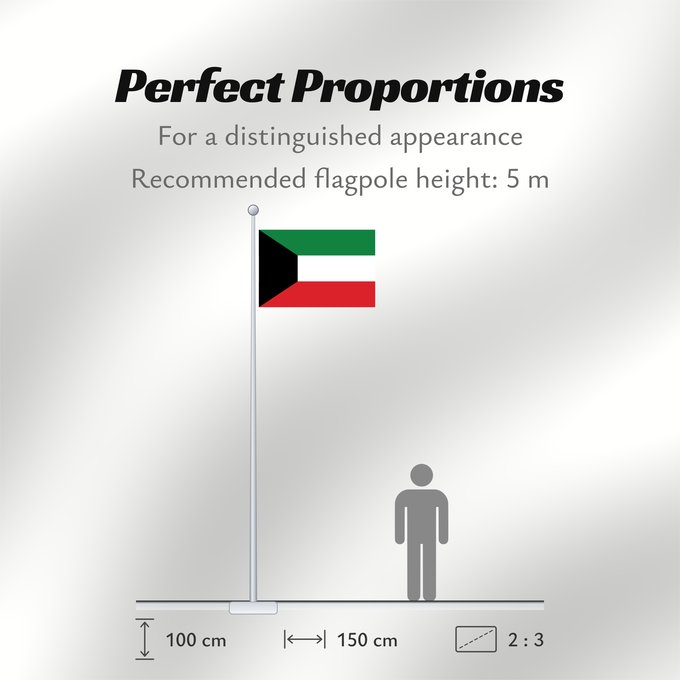 Flag Proportions: Kuwait Koweït Kuwaitlabel QS Les