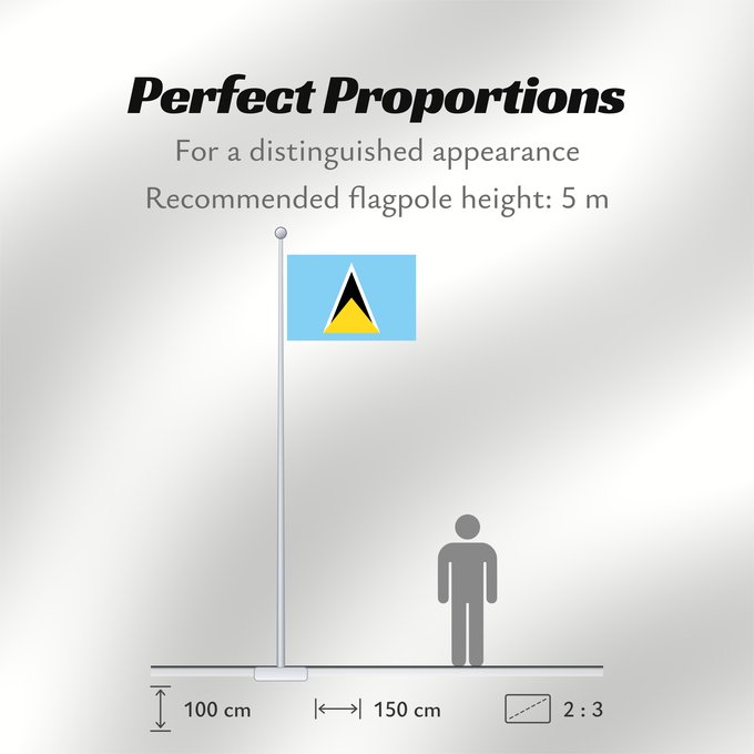 Flag Proportions: Saint Lucia Sainte-Lucie Santa Lucía Saint Lucias St. Lucia Santa Llucía Sent Lisi სენტ-ლუსიას დროშა Sen Lusia Флаг Сент-Люсии Saint Lucije