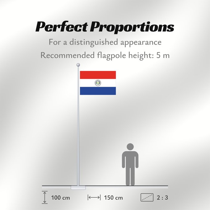 Flag Proportions: Paraguay	Paraguay  obverse	علم باراغواي	پرچم پاراگوئه  روی پرچم	Флаг Парагвая