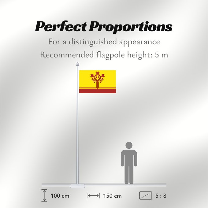 Flag Proportions: Chuvashia Chuvash Republic Chuvash Republik Chuvash Чӑваш Республикин ялавĕ Флаг Чувашской Республики Парчами Ҷумҳурии Чуваш
