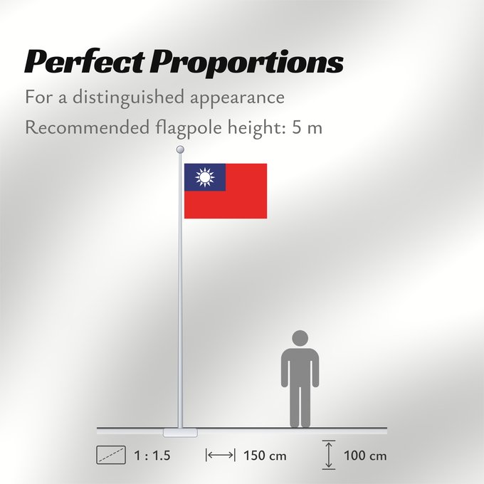 Flag Proportions: Republic of China	Republic of China  Taiwan	République de Chine	República de China	Republik China  Taiwan	Repubblica di Cina	Republiek China	República da China	Republiki Chińskiej	Lýðveldi Postaulín Flagg	علم جمهورية الصين الوطنية	ཀྲུང་ཧྭ་དམངས་ཁབ དང་ལྕོག	