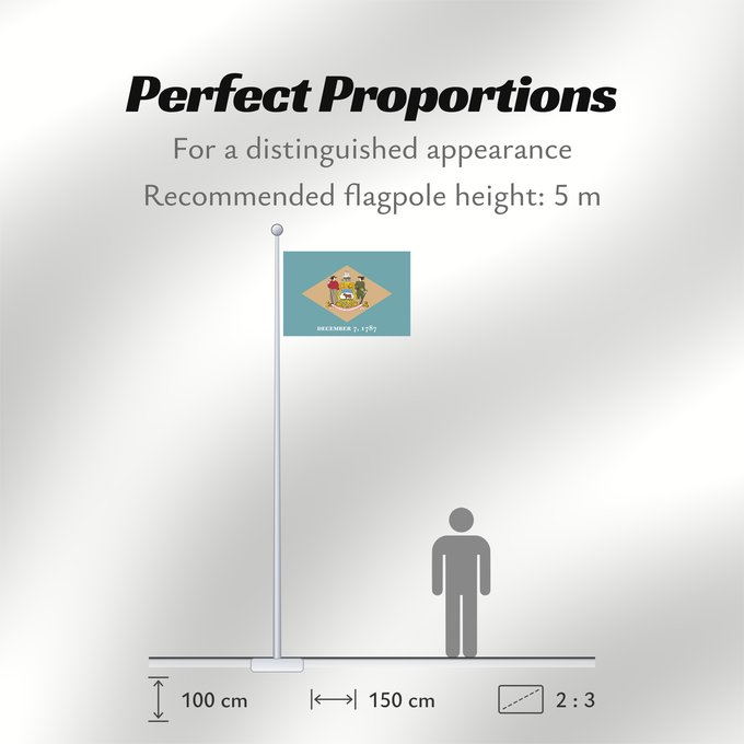 Flag Proportions: Delaware ᏕᎳᏪᎢ ᎦᏓᏘ Ka hae Kelawea Delevariae Vlagge van Delaware Déláwee Hahoodzo bidah naatʼaʼí Флаг Делавэра Američke savezne države Delaver Delawares