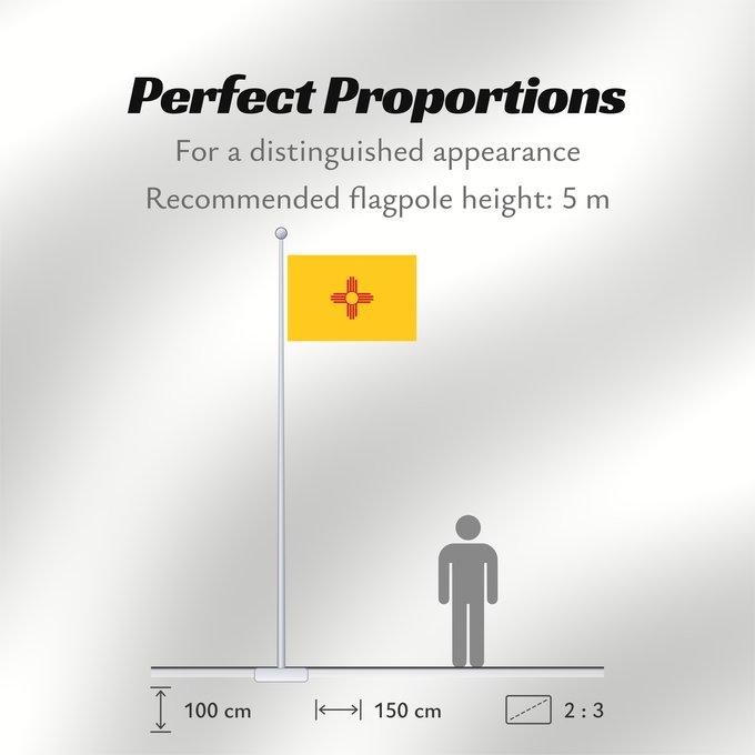 Flag Proportions: New Mexico	Nouveau-Mexique	Nuevo México	Nuovo Messico