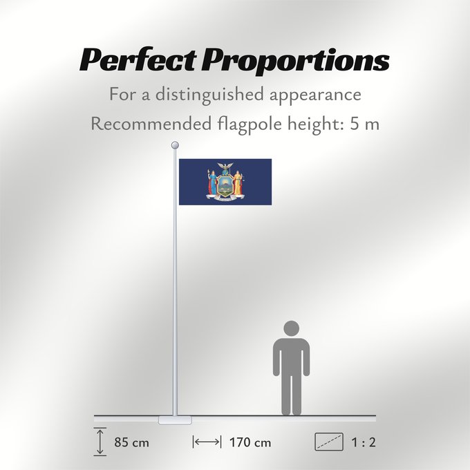 Flag Proportions: New York	State of New York	Nueva York	New Yorks	Nova Iorque	ᏄᏯᎩ ᎦᏓᏘ	De New York	Ka hae Nuioka	ニューヨーク州の旗	뉴욕주의 기	Novi Eboraci	Vlagge van Njej York	Nííyóó Hahoodzo bidah naatʼaʼí	Nei York	Statului New York, SUA	Флаг Нью-Йорка	Američke savezne države New York