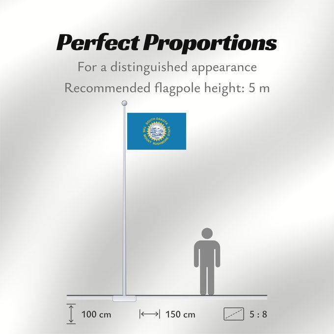 Flag Proportions: South Dakota Dakota du Sud Dakota del Sur Dakota del Sud ᏧᎦᎾᏮ ᏓᎧᏓ ᎦᏓᏘ Ka hae Kakoka Hema Dacota Meridionalis Shádiʼááhjí Dikóodah Hahoodzo bidah naatʼaʼí Флаг Южной Дакоты Američke savezne države Južne Dakote Прапор Південної Дакоти