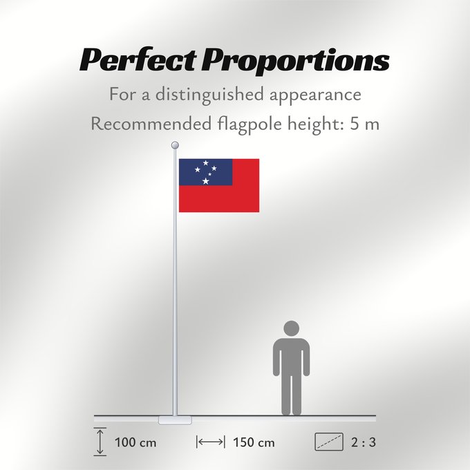Flag Proportions: Samoa Pīwari o Hāmoa Samoe Fu‘a o Sāmoa