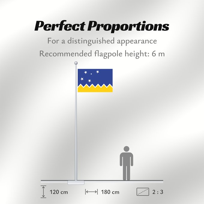 Flag Proportions: Magallanes y la Antártica Chilena, Chile Magallanes and Chilean Antarctica Region, Chile Région de Magallanes et d'Antarctique chilienne XII Región de Magallanes y de la Antártica Chilena Magallanes und Chilenische Antarktis Region Regione di Magallanes e