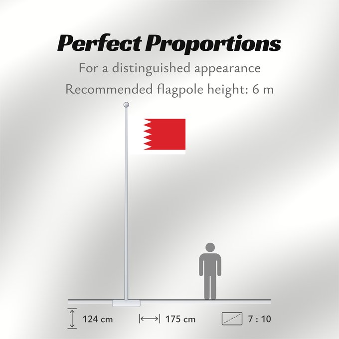 Flag Proportions: Royal Standard of Bahrain 1972-2002	ملكي القياسية من البحرين  1972-2002